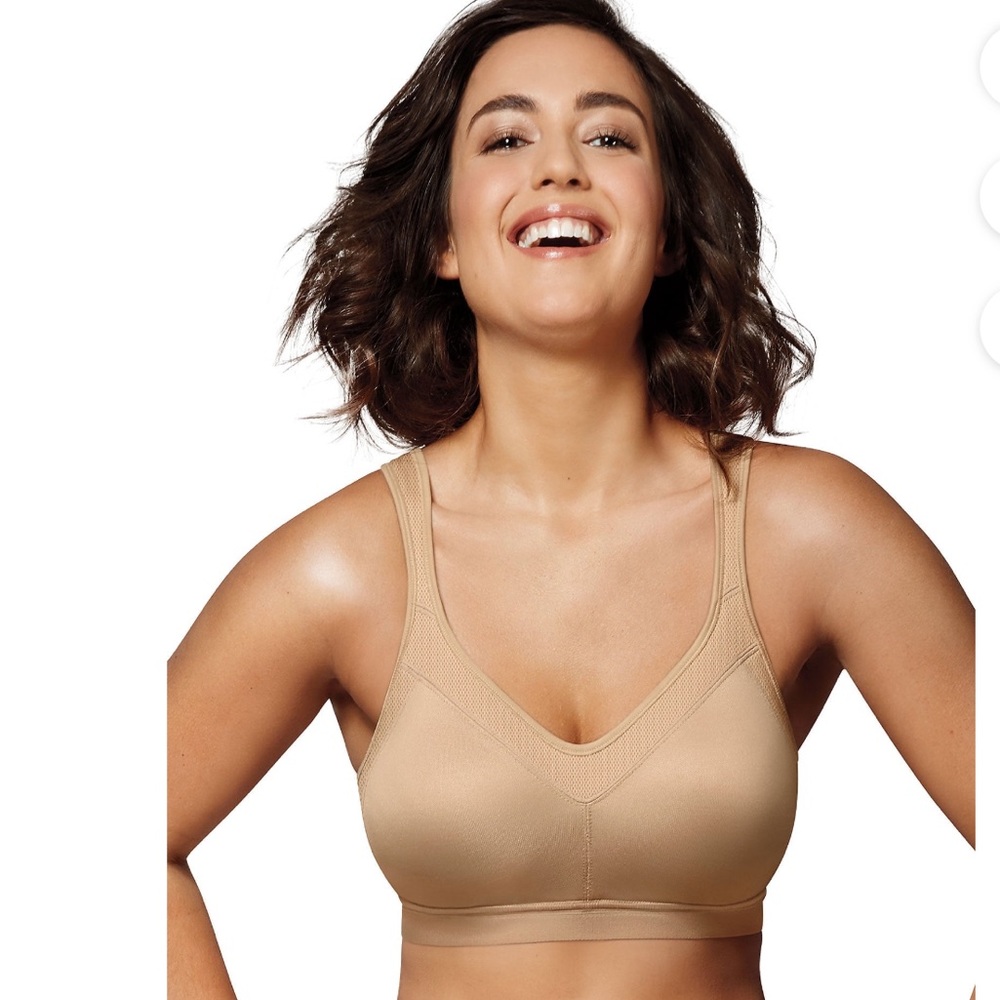 Playtex 18 Hour Active Breathable Comfort Wireless Nude Bra Sz 44D